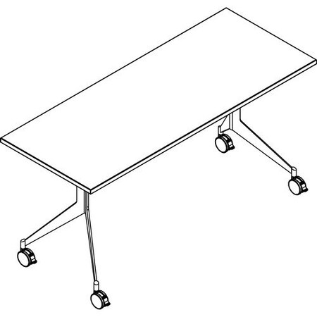 GROUPE LACASSE Table, Fixed, Rect, Mobile, V-base, 60inx24inx29in, Totem LAST1SMRC2460VE